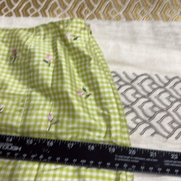 (N4) ABR NEW YORK Women's Two Piece Suit Green, White and Pink Silk  Size 6‎ - Picture 15 of 16